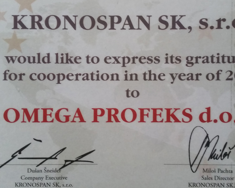 Zahvalnica Kronospana 2008.